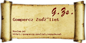 Gompercz Zsüliet névjegykártya